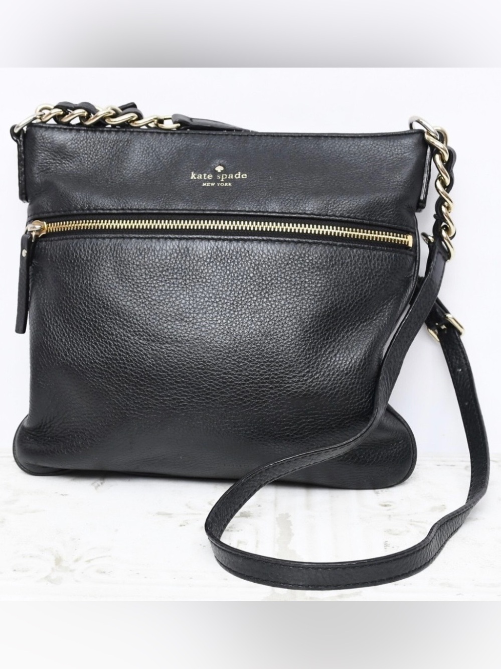 kate spade New York Jackson black pebbled leather crossbody